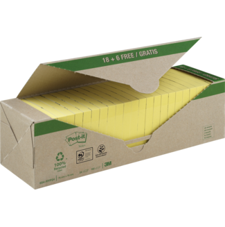 Post-it® Recycling Notes, gelb Promotion 18+6