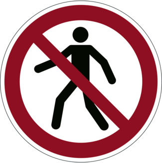 Verbotsaufkleber "Fußgänger verboten"