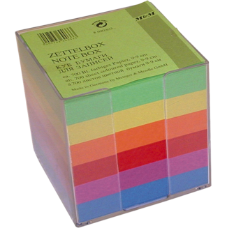 Zettelbox inkl. farbigem Papier