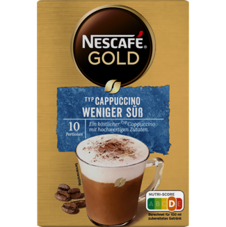 Instantkaffee Nescafé Gold Typ Cappucino, Weniger Süß