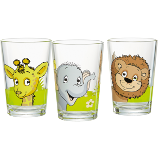 Trinkglas "Dschungeltiere", 3er Pack